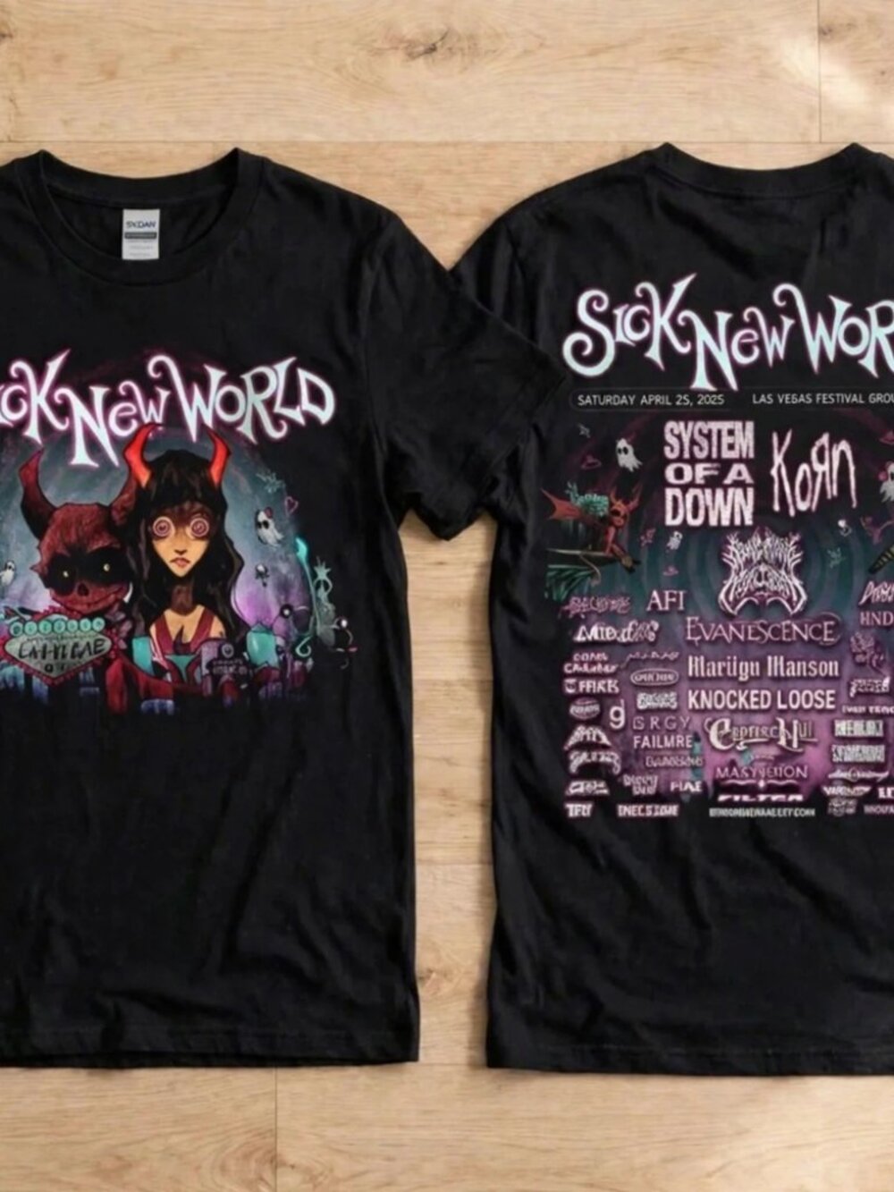 Sick New World Las Vegas Festival Red Devil Black T-Shirt S-4XL